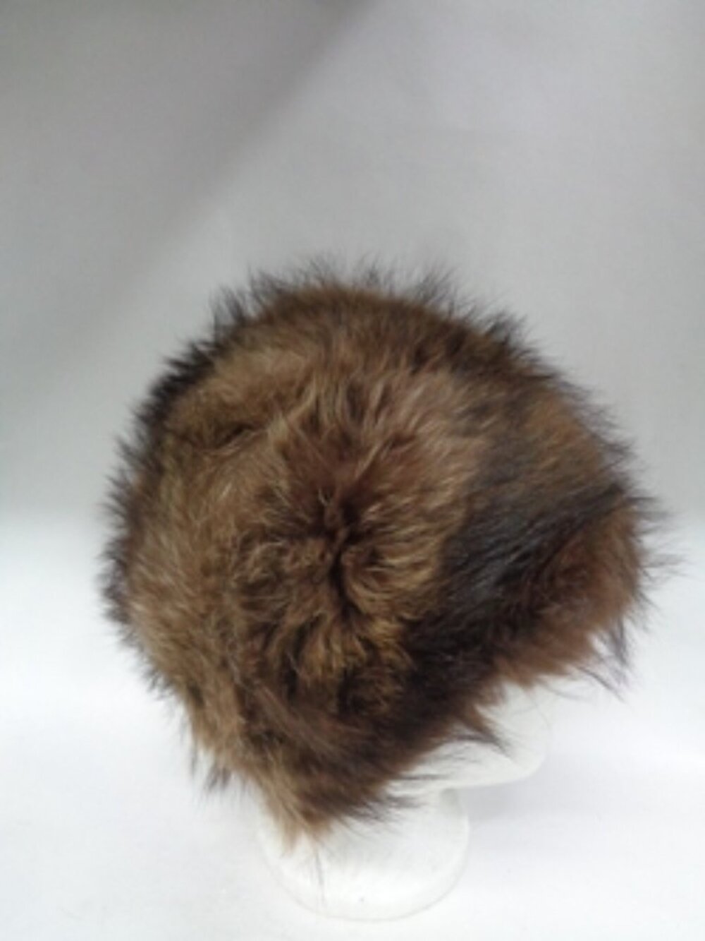 MINT NATURAL RACCOON FUR HAT CAP WOMEN WOMAN SIZE ALL